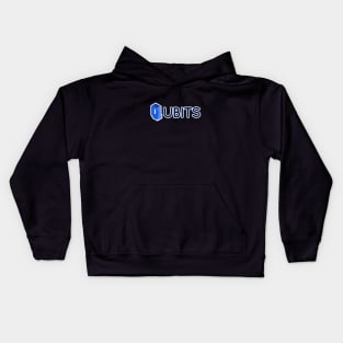 Qubits (pixels + blue over white) Kids Hoodie